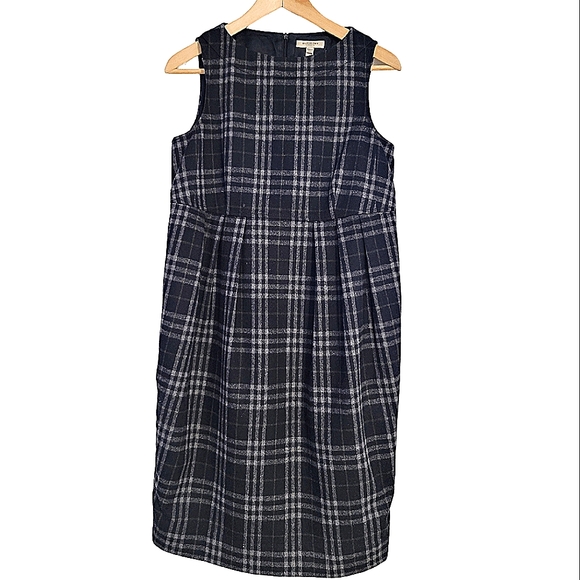 Burberry Dresses & Skirts - Burberry London Wool Black Grey Plaid Sleeveless Dress Size 6